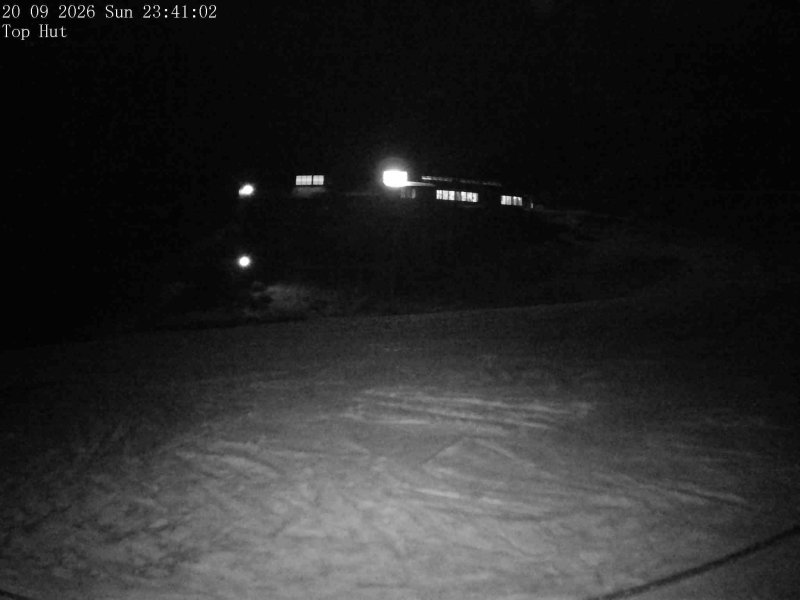 Mt Olympus Top Hut snow cam captured at 20 September 2026 at 11:49 pm NZST