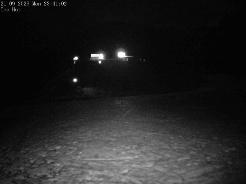 Mt Olympus Top Hut snow cam captured at 21 September 2026 at 11:49 pm NZST