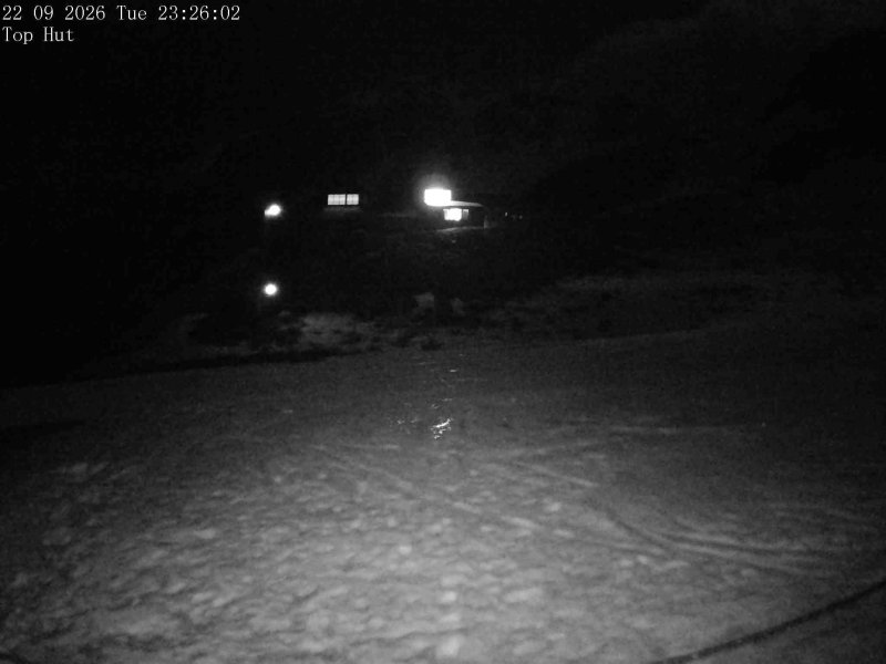 Mt Olympus Top Hut snow cam captured at 22 September 2026 at 11:35 pm NZST