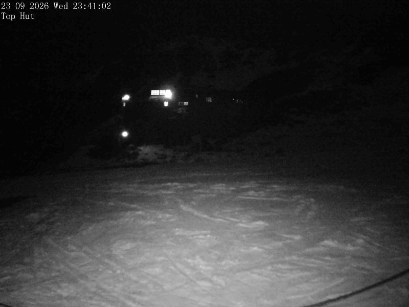 Mt Olympus Top Hut snow cam captured at 23 September 2026 at 11:50 pm NZST