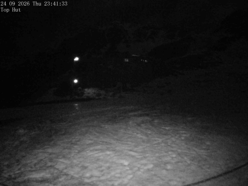 Mt Olympus Top Hut snow cam captured at 24 September 2026 at 11:47 pm NZST