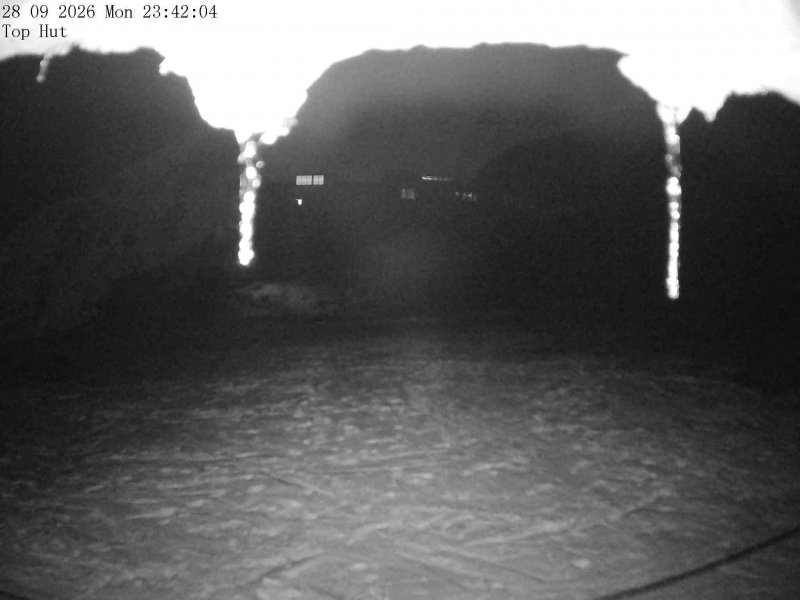Mt Olympus Top Hut snow cam captured at 28 September 2026 at 11:46 pm NZDT