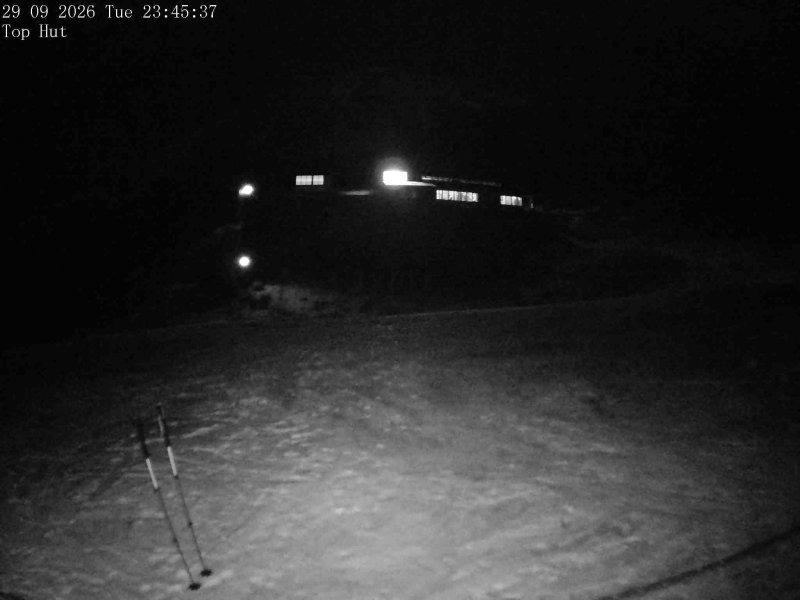 Mt Olympus Top Hut snow cam captured at 29 September 2026 at 11:50 pm NZDT
