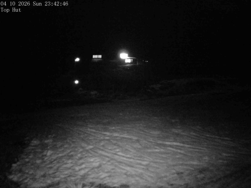 Mt Olympus Top Hut snow cam captured at 4 October 2026 at 11:50 pm NZDT