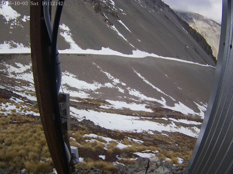 Mt Olympus Access snow cam captured at 3 October 2026 at 5:16 pm NZDT
