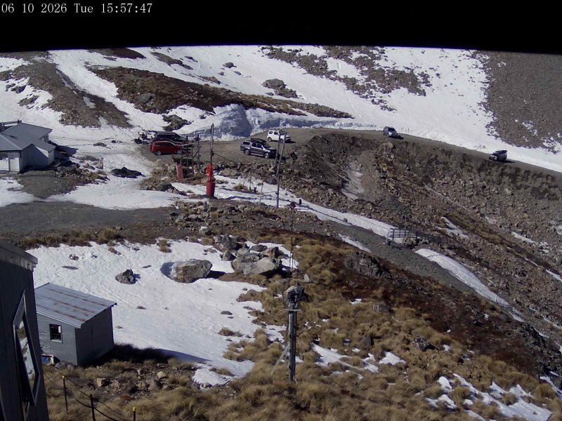 Mt Olympus Accessgate snow cam captured at 6 October 2026 at 4:01 pm NZDT