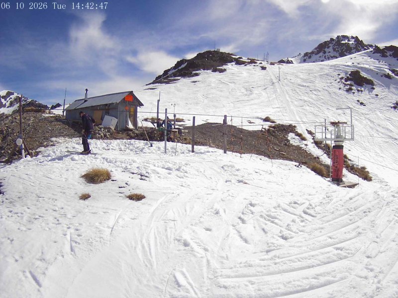 Mt Olympus Main Tow Top snow cam captured at 6 October 2026 at 3:49 pm NZDT