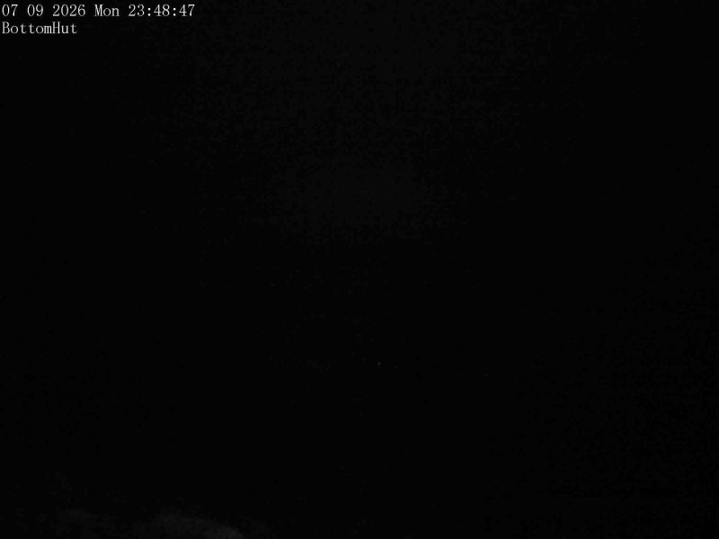 Mt Olympus Bottom Hut Car Park snow cam captured at 7 September 2026 at 11:54 pm NZST
