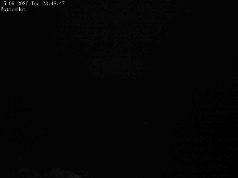 Mt Olympus Bottom Hut Car Park snow cam captured at 15 September 2026 at 11:51 pm NZST