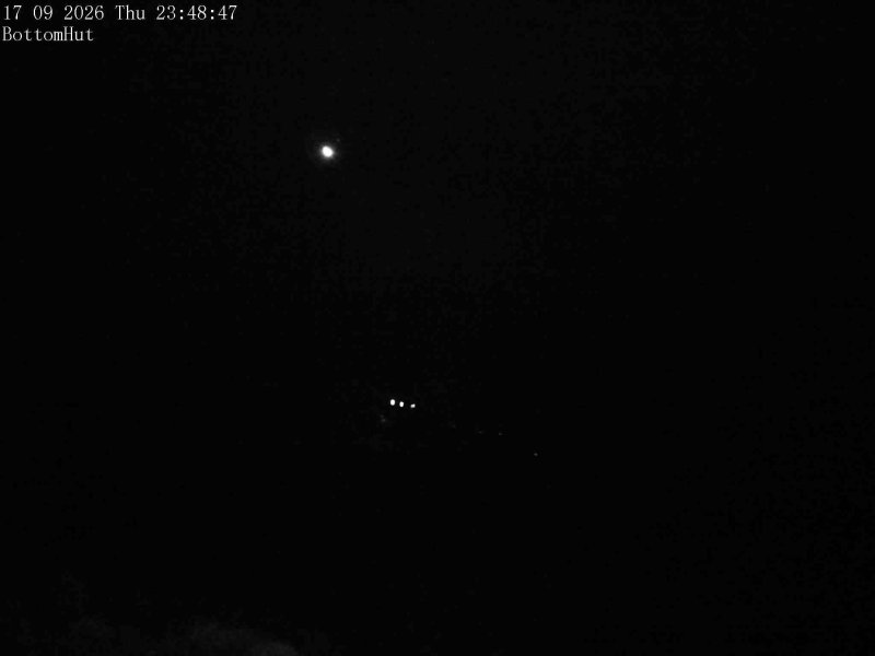 Mt Olympus Bottom Hut Car Park snow cam captured at 17 September 2026 at 11:52 pm NZST
