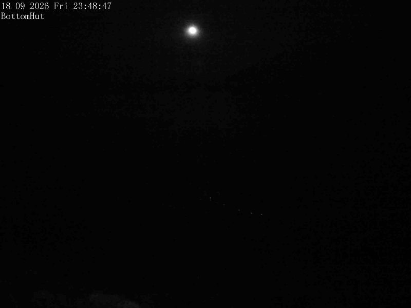 Mt Olympus Bottom Hut Car Park snow cam captured at 18 September 2026 at 11:53 pm NZST