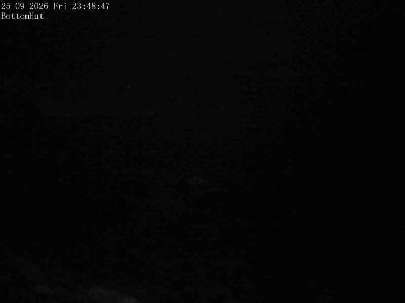 Mt Olympus Bottom Hut Car Park snow cam captured at 25 September 2026 at 11:50 pm NZST