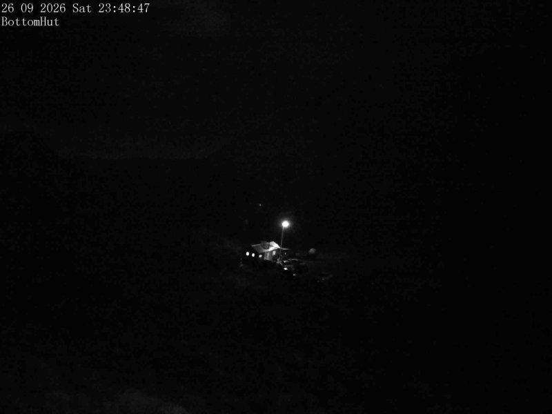 Mt Olympus Bottom Hut Car Park snow cam captured at 26 September 2026 at 11:50 pm NZST
