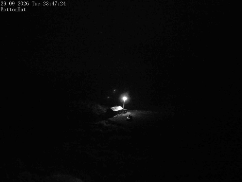 Mt Olympus Bottom Hut Car Park snow cam captured at 29 September 2026 at 11:57 pm NZDT