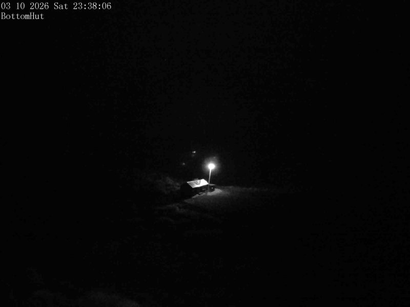 Mt Olympus Bottom Hut Car Park snow cam captured at 3 October 2026 at 11:45 pm NZDT