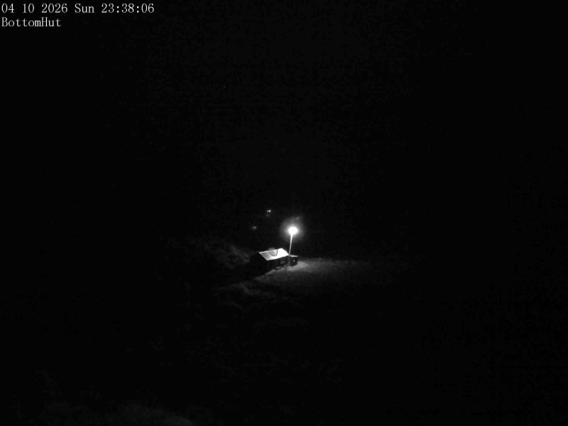 Mt Olympus Bottom Hut Car Park snow cam captured at 4 October 2026 at 11:43 pm NZDT