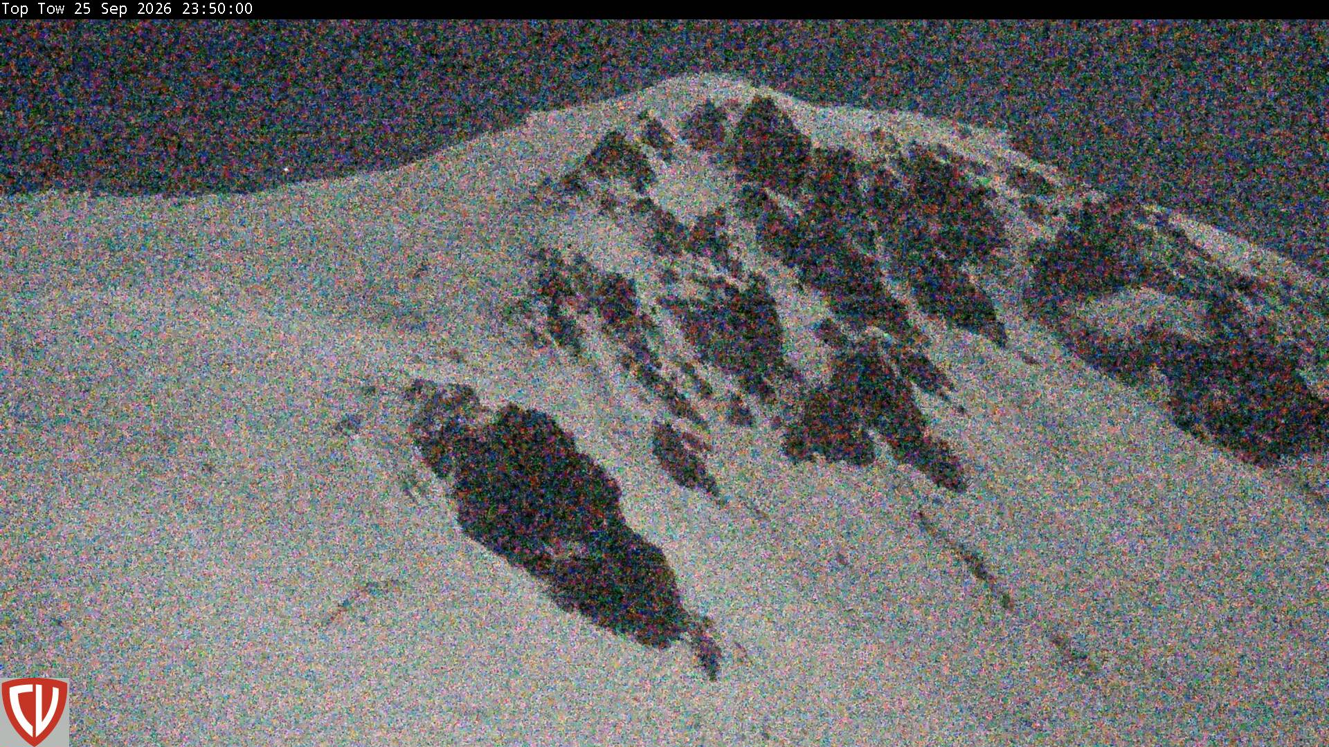 Craigieburn Valley Tow Line snow cam captured at 25 September 2026 at 11:50 pm NZST
