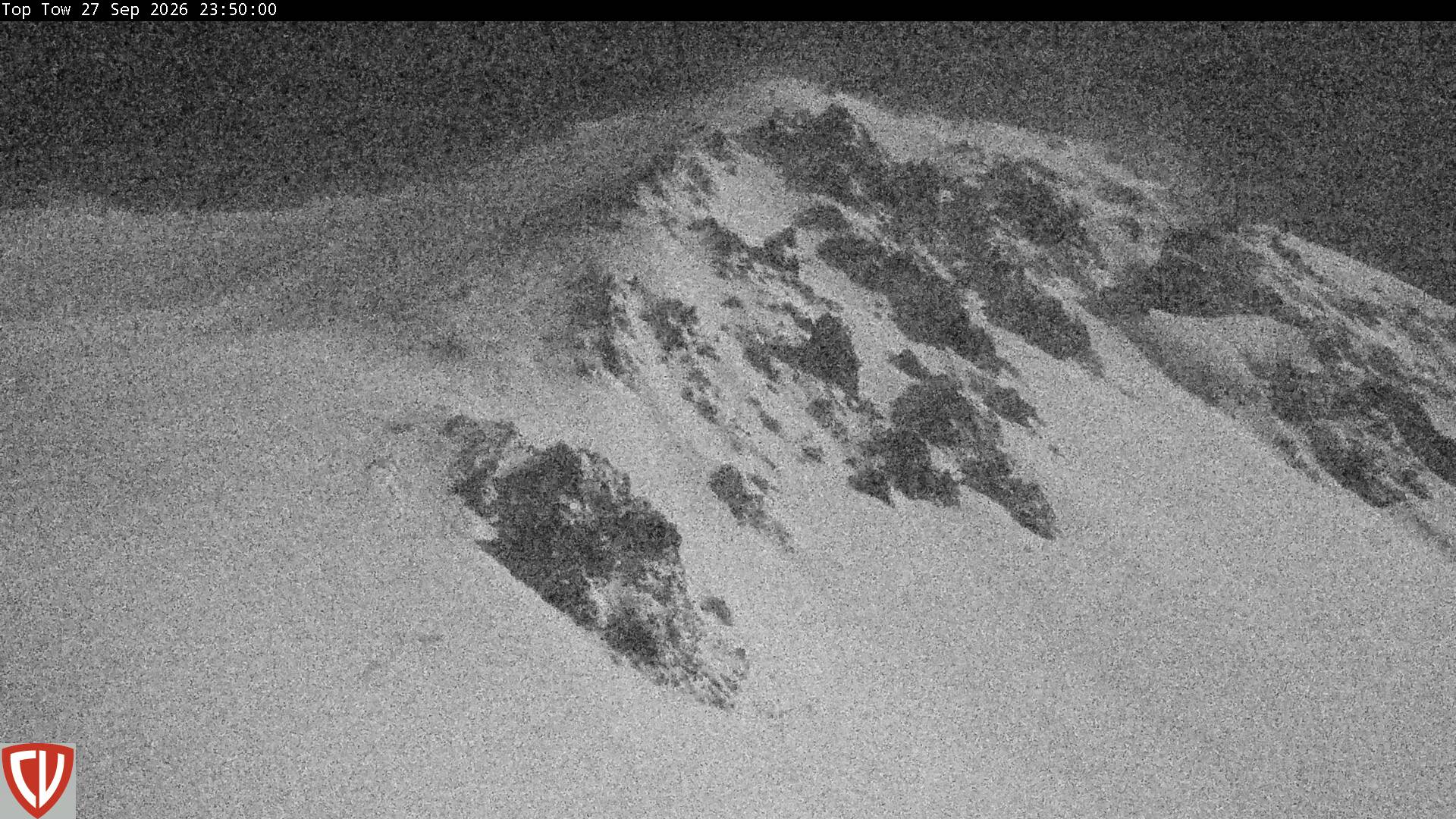 Craigieburn Valley Tow Line snow cam captured at 27 September 2026 at 11:50 pm NZDT