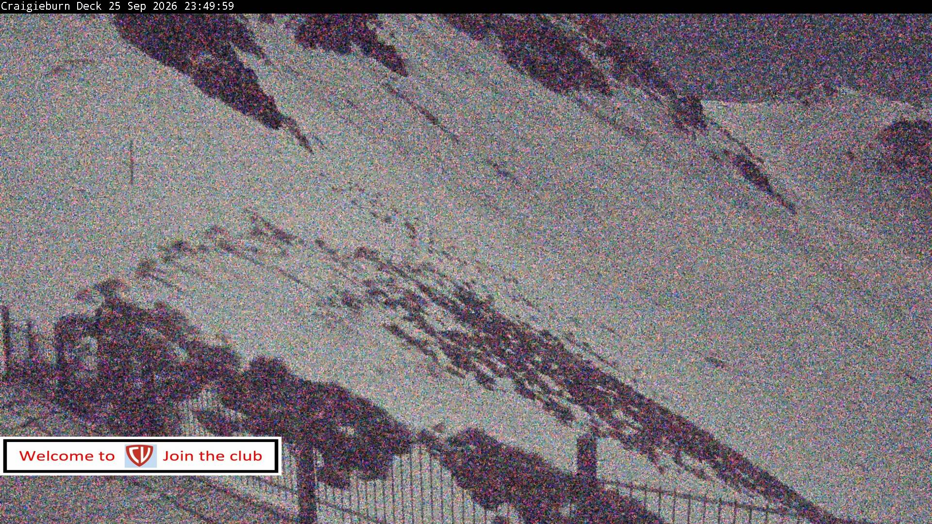 Craigieburn Valley Day Lodge snow cam captured at 25 September 2026 at 11:54 pm NZST