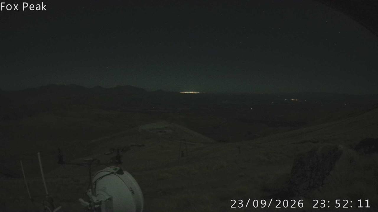 Fox Peak Tasman Tow Shed snow cam captured at 23 September 2026 at 11:53 pm NZST