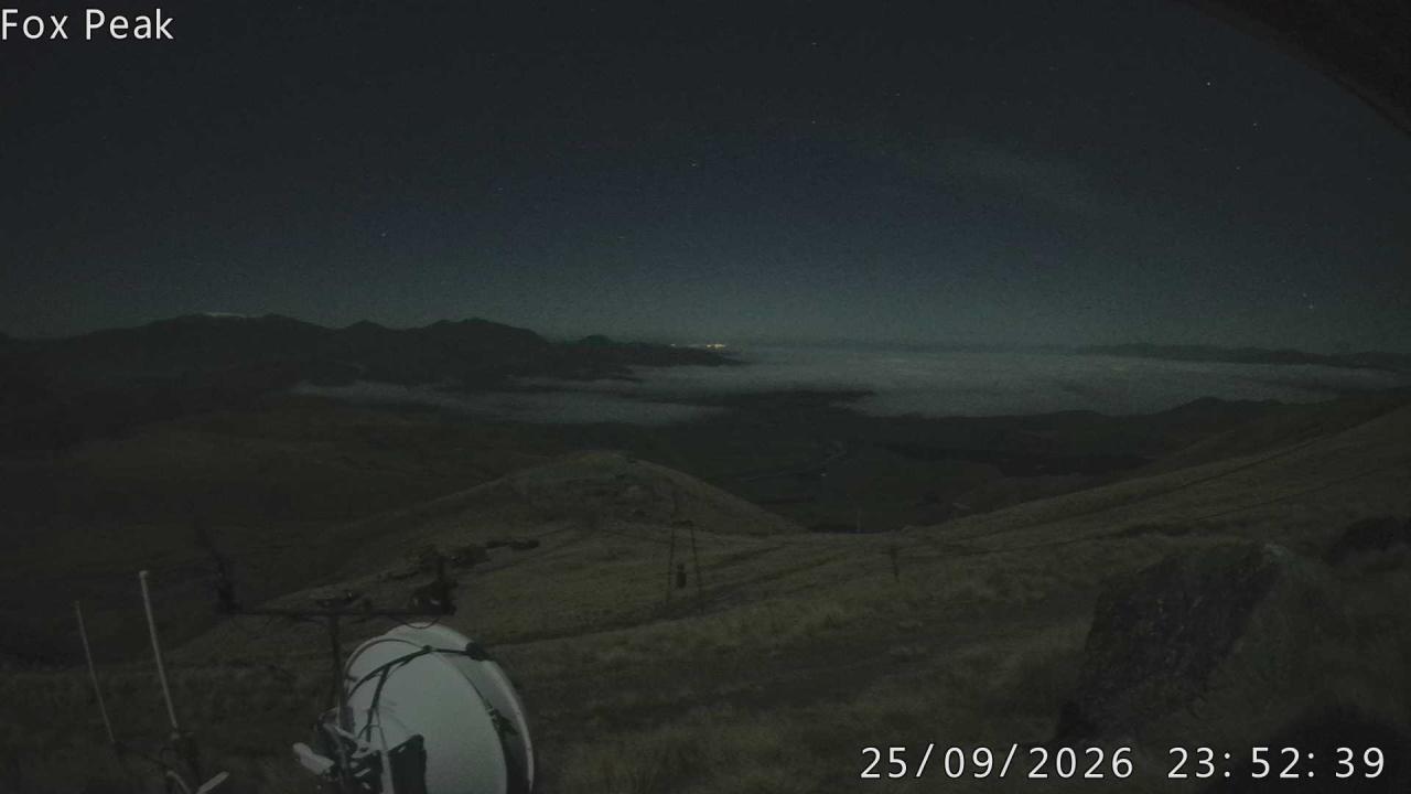 Fox Peak Tasman Tow Shed snow cam captured at 25 September 2026 at 11:54 pm NZST