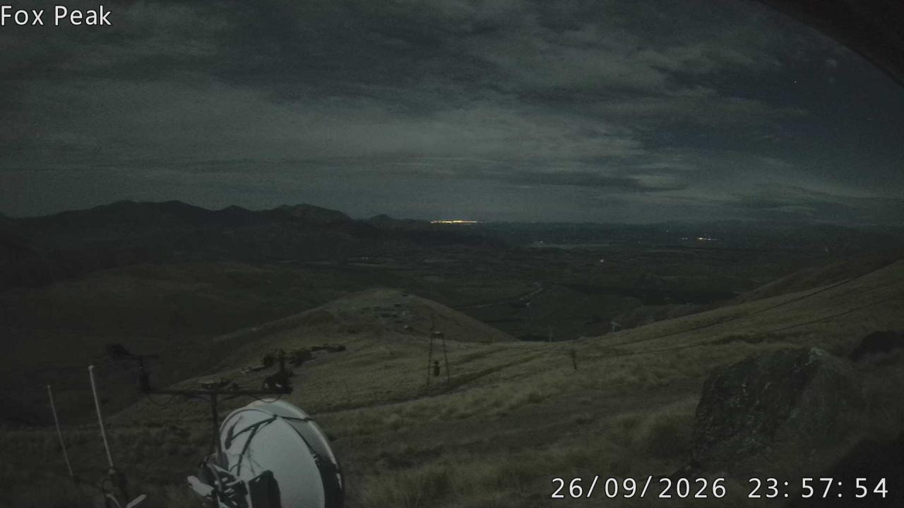 Fox Peak Tasman Tow Shed snow cam captured at 26 September 2026 at 11:59 pm NZST