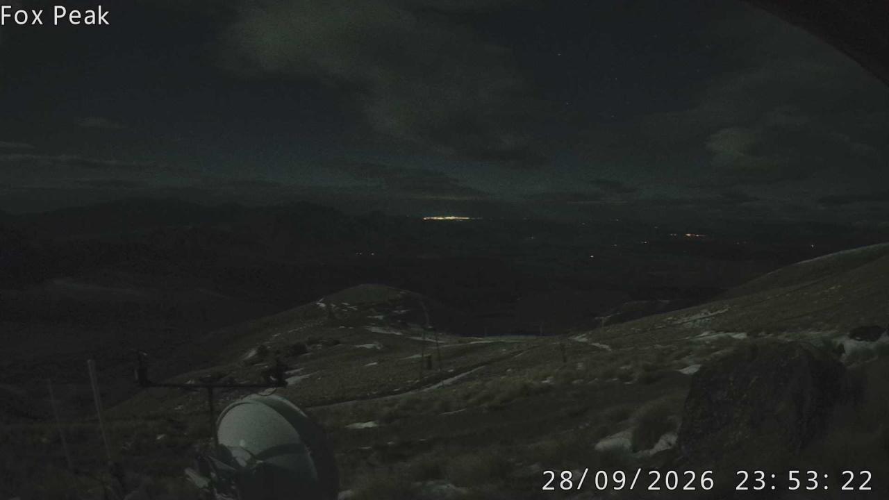 Fox Peak Tasman Tow Shed snow cam captured at 28 September 2026 at 11:57 pm NZDT