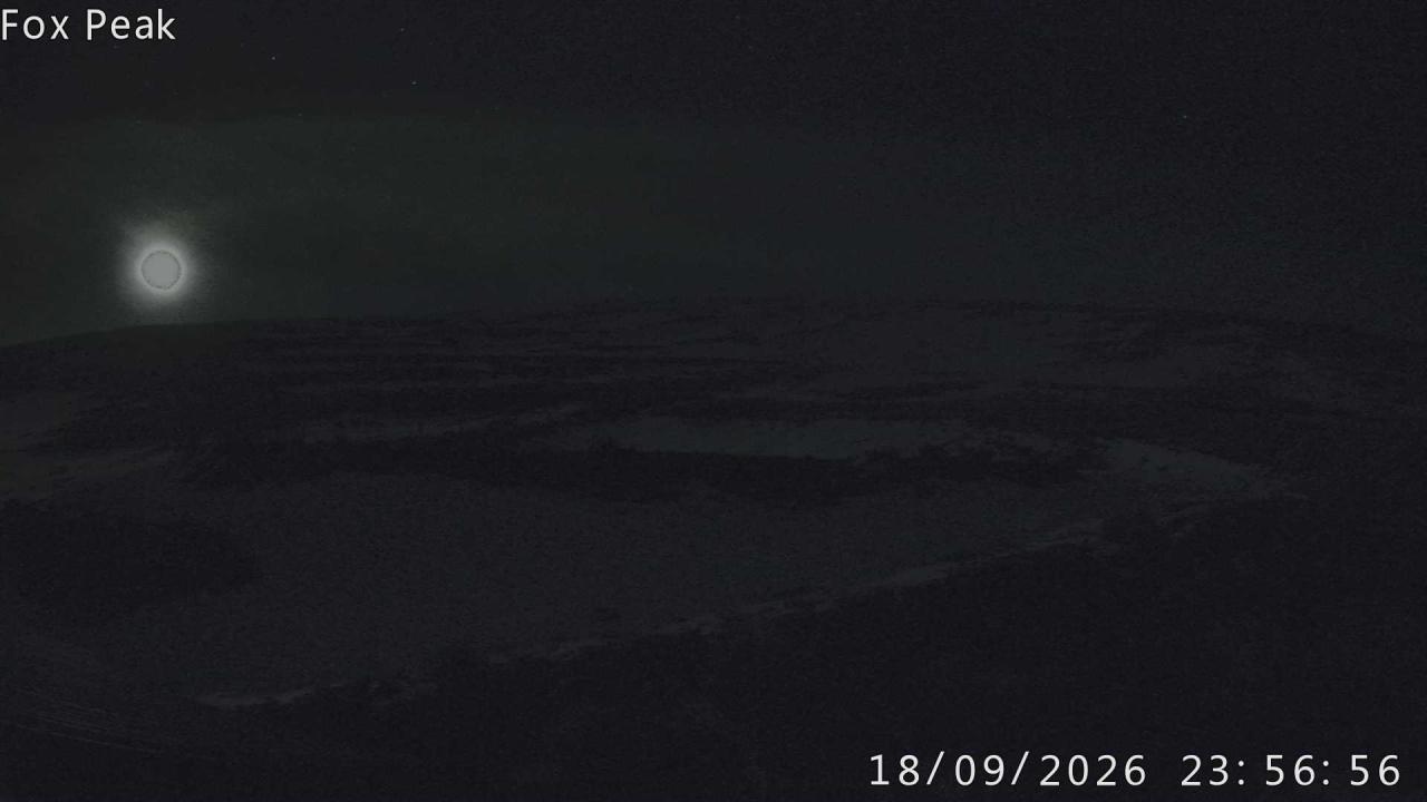 Fox Peak Shirt Front snow cam captured at 18 September 2026 at 11:58 pm NZST