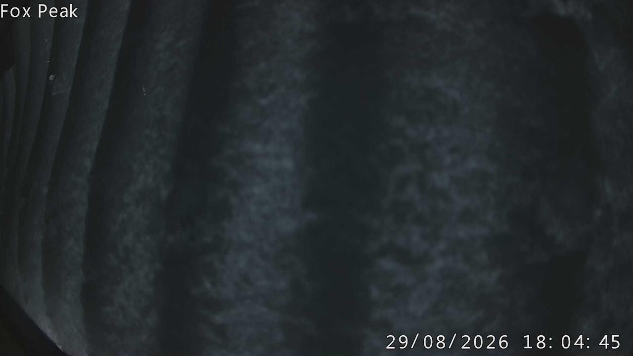 Fox Peak Apex snow cam captured at 6 September 2026 at 9:45 pm NZST