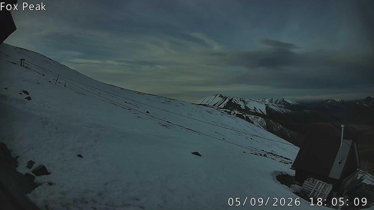 Fox Peak Apex snow cam captured at 14 September 2026 at 6:00 pm NZST