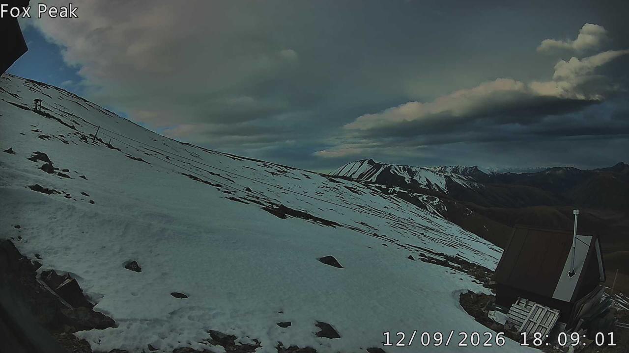 Fox Peak Apex snow cam captured at 24 September 2026 at 5:59 pm NZST