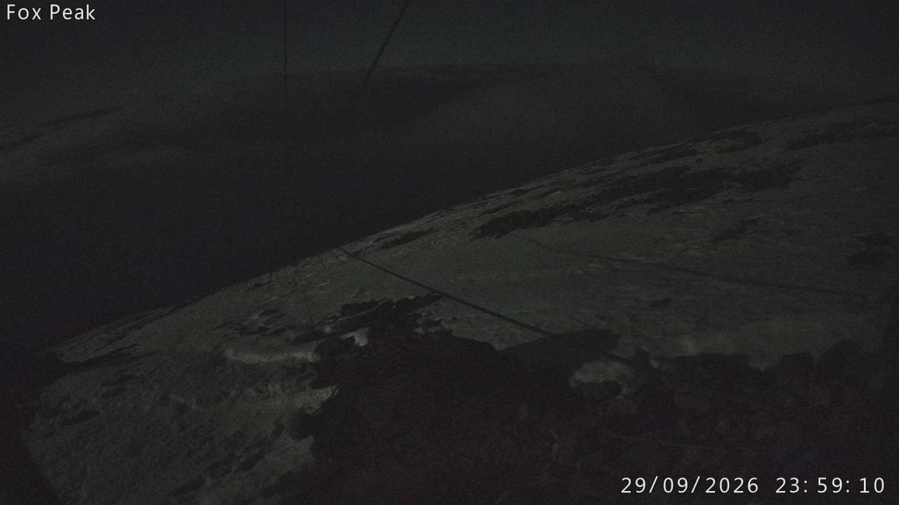 Fox Peak Apex South East snow cam captured at 29 September 2026 at 11:57 pm NZDT