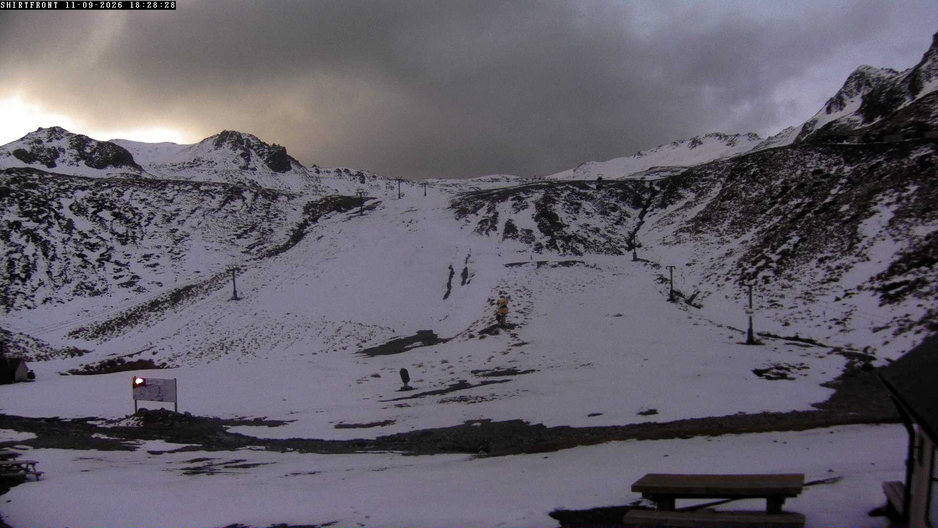 Rainbow Shirt Front snow cam captured at 11 September 2026 at 6:31 pm NZST