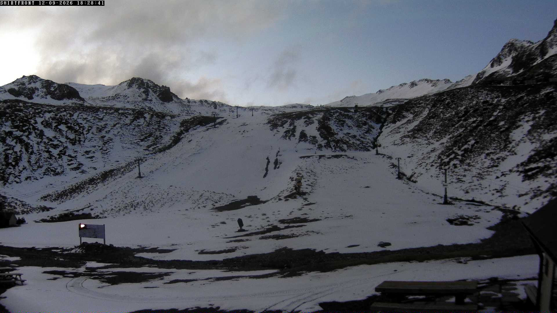 Rainbow Shirt Front snow cam captured at 12 September 2026 at 6:32 pm NZST