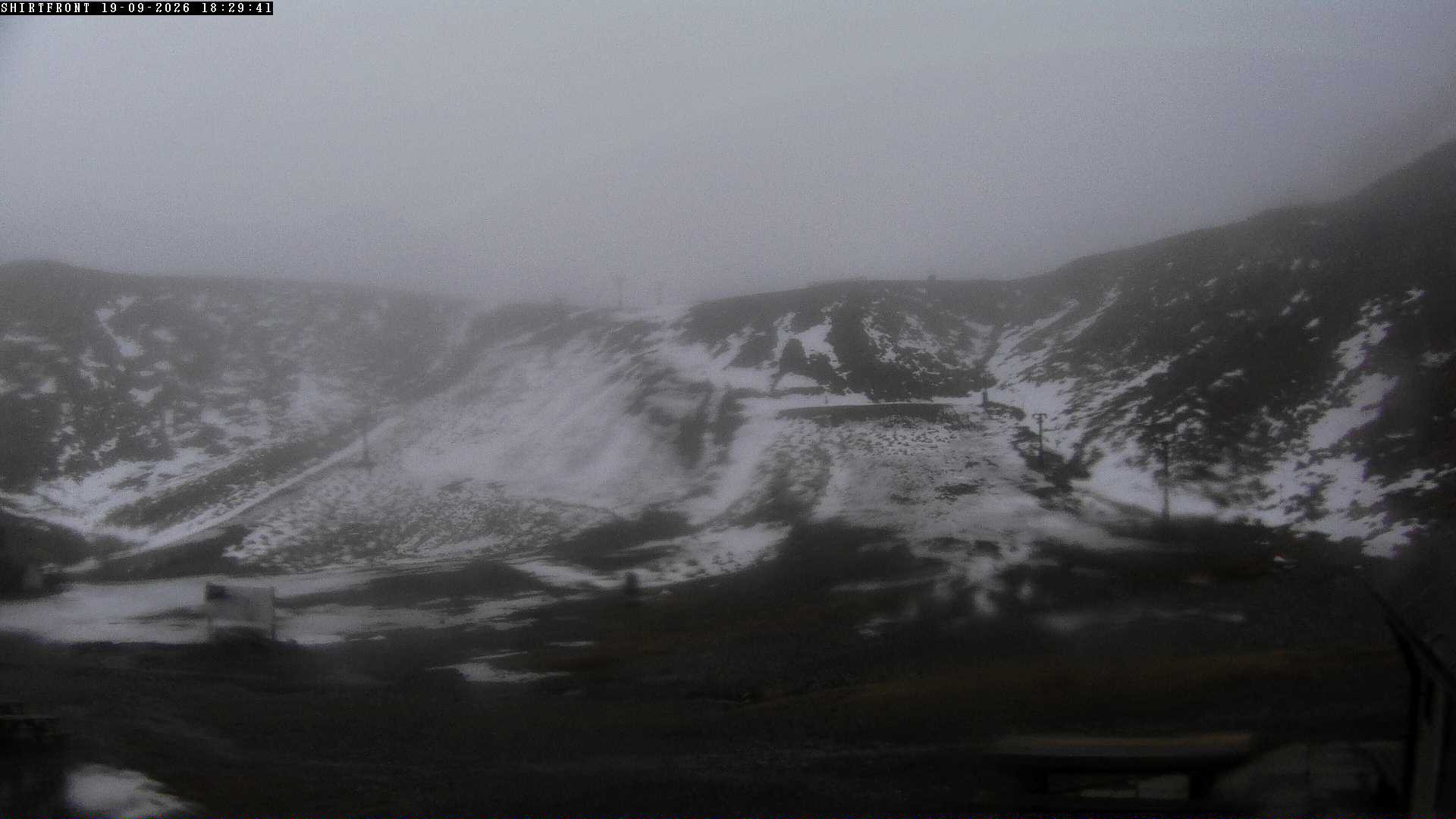 Rainbow Shirt Front snow cam captured at 19 September 2026 at 6:32 pm NZST