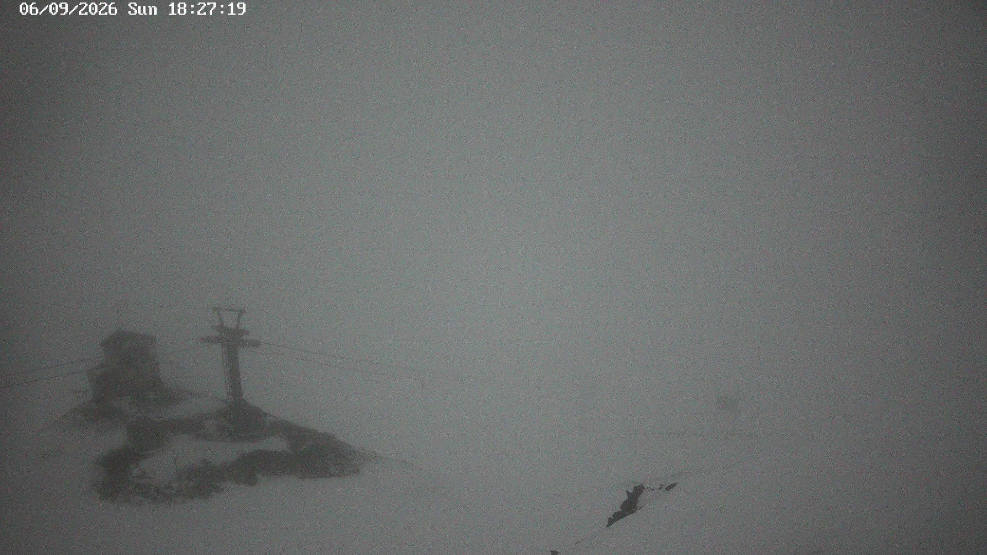 Rainbow Top T-Bar snow cam captured at 6 September 2026 at 9:45 pm NZST