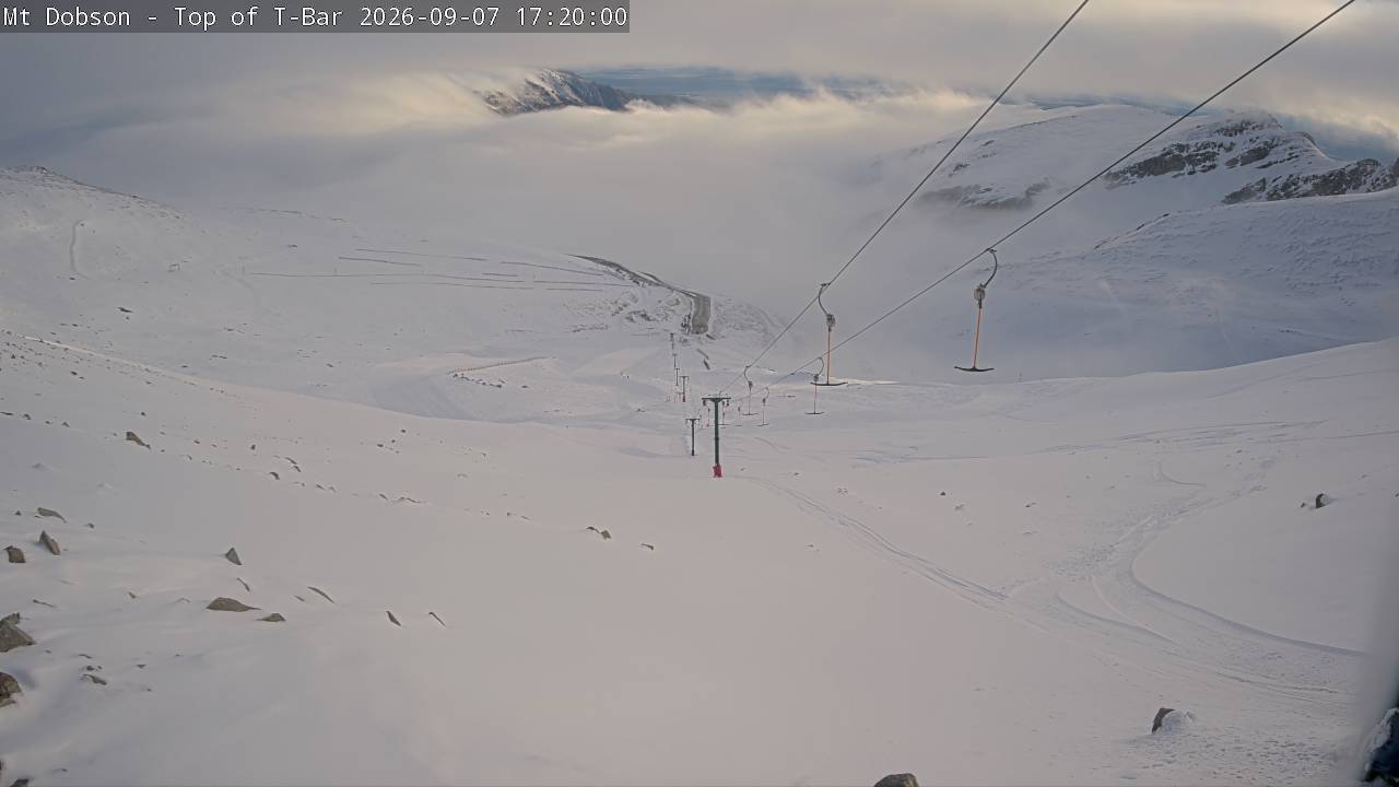 Mt Dobson Webcam 1 snow cam captured at 7 September 2026 at 5:24 pm NZST