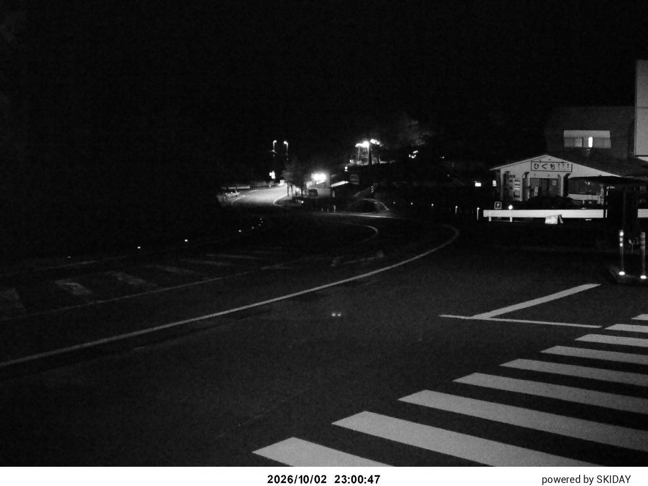 Bibai Kokusetsu Carpark snow cam captured at 2 October 2026 at 11:28 pm GMT+9