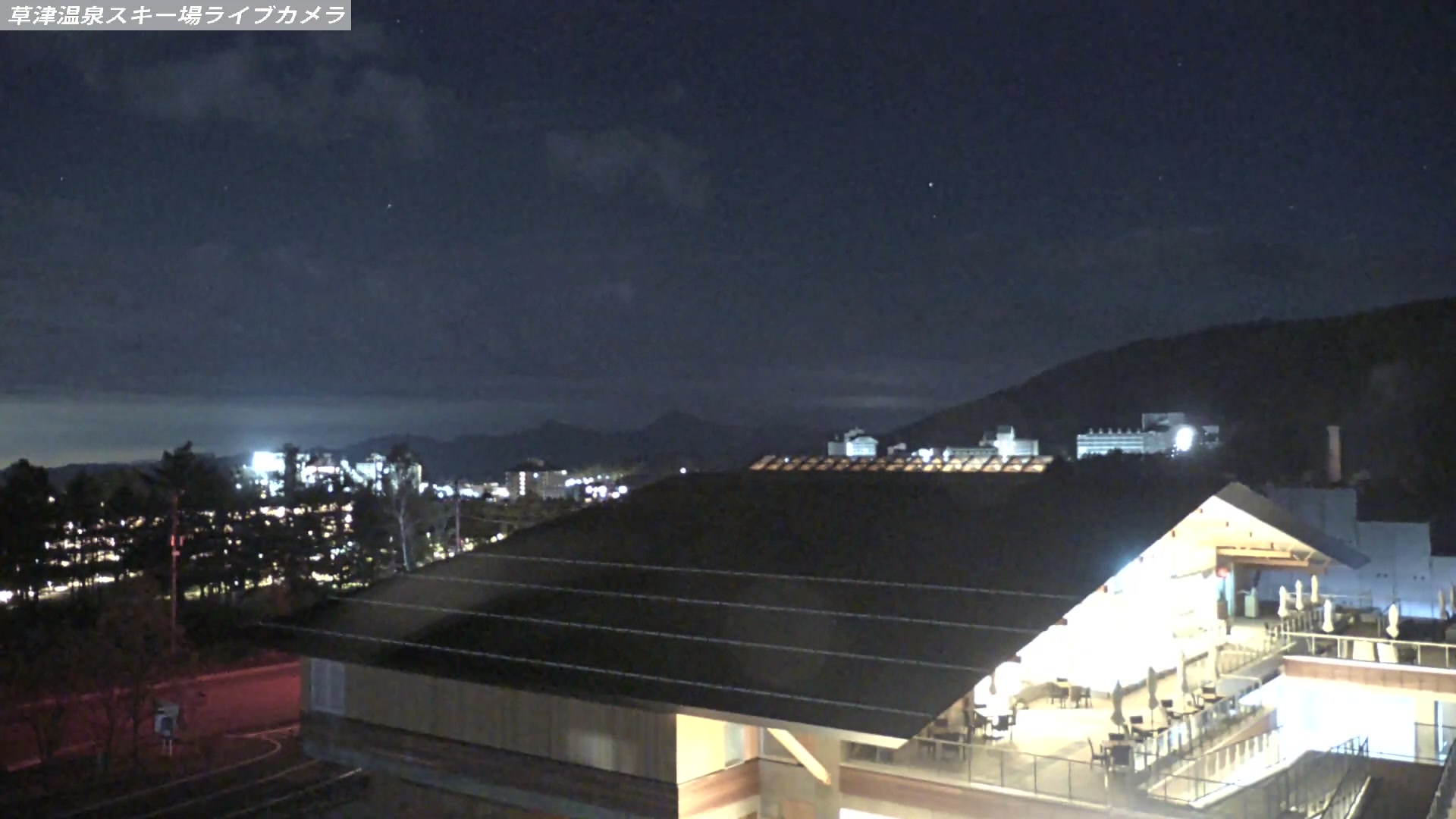 Kusatsu Onsen Tengu Base Area snow cam captured at 2 October 2026 at 11:47 pm GMT+9