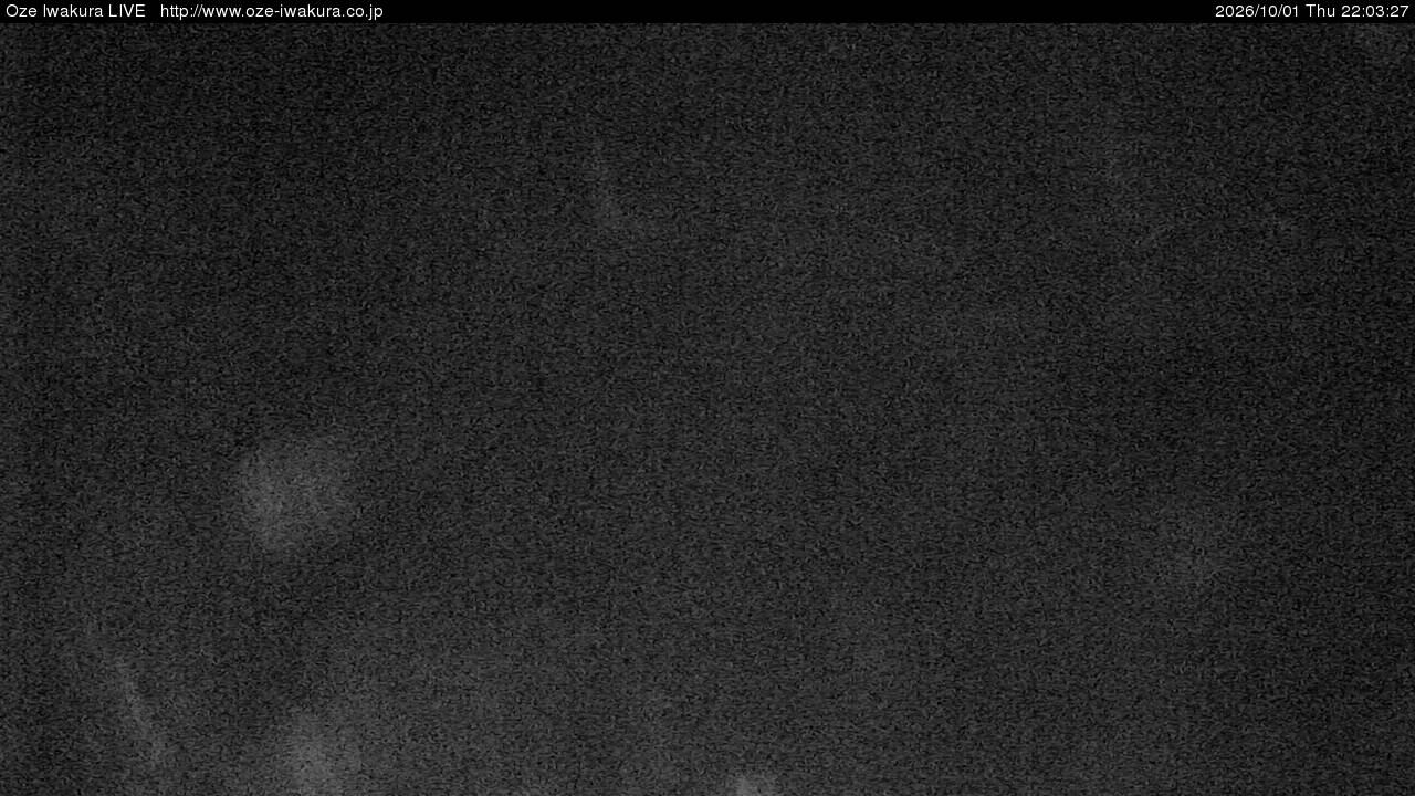 Oze Iwakura Rotating snow cam captured at 1 October 2026 at 11:00 pm GMT+9