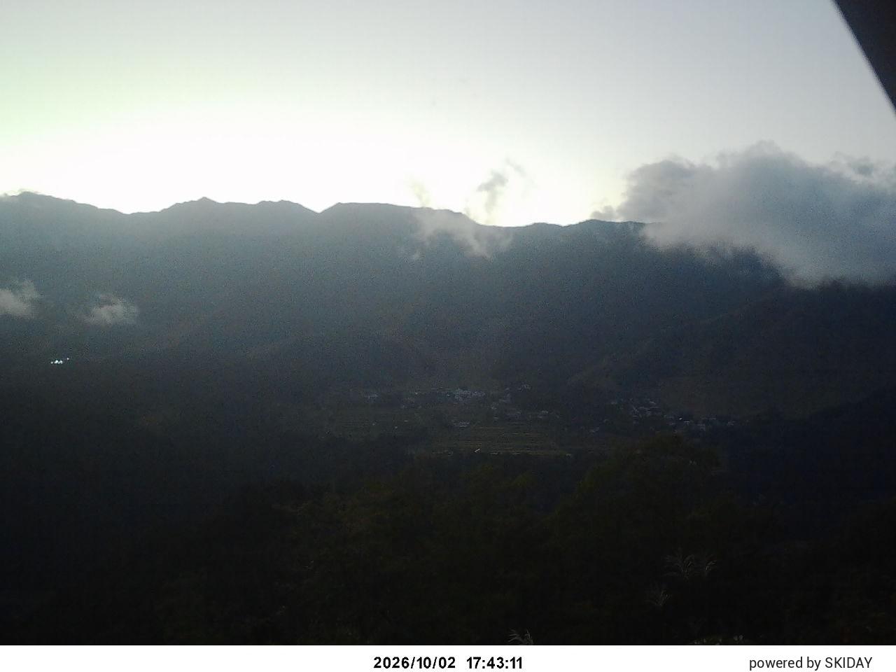 Hakuba Cortina Kurokawa Lookout snow cam captured at 2 October 2026 at 6:17 pm GMT+9