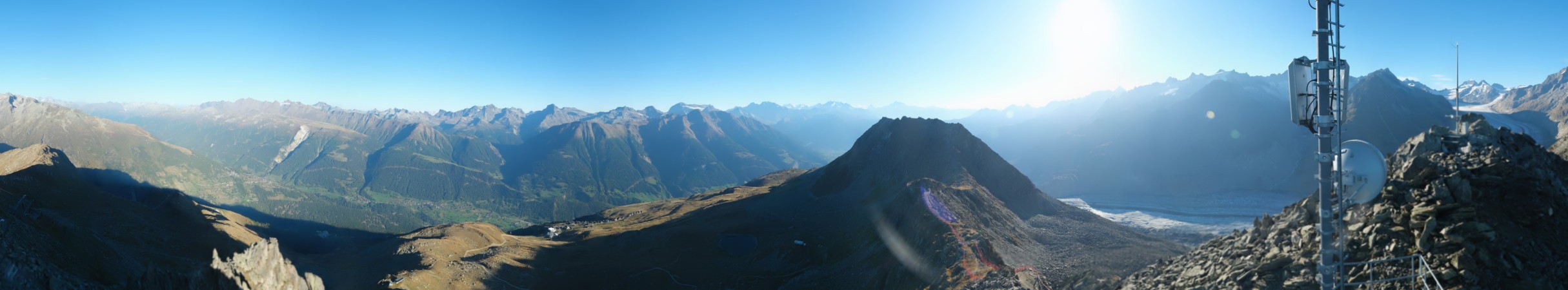 Aletsch Bahnen Management AG Eggishorn snow cam captured at 15 September 2026 at 6:12 pm GMT+2