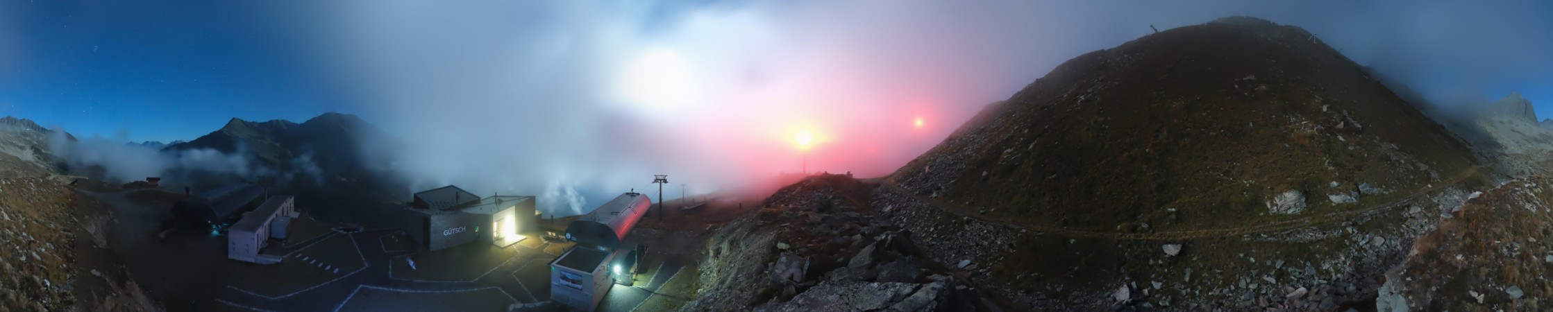 Andermatt Sedrun Disentis Gütsch snow cam captured at 21 September 2026 at 11:52 pm GMT+2