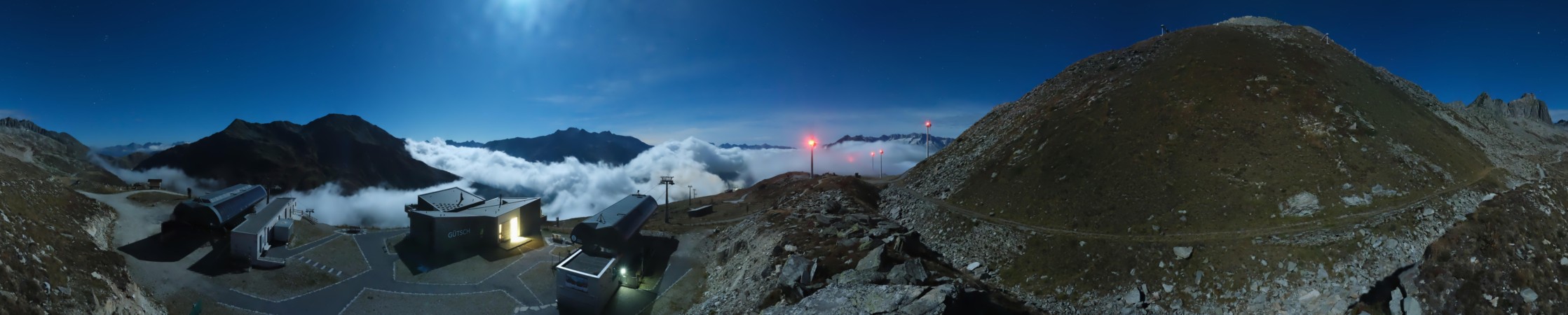 Andermatt Sedrun Disentis Gütsch snow cam captured at 24 September 2026 at 11:56 pm GMT+2