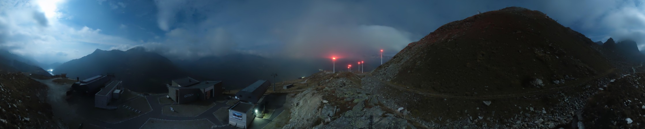 Andermatt Sedrun Disentis Gütsch snow cam captured at 30 September 2026 at 11:59 pm GMT+2