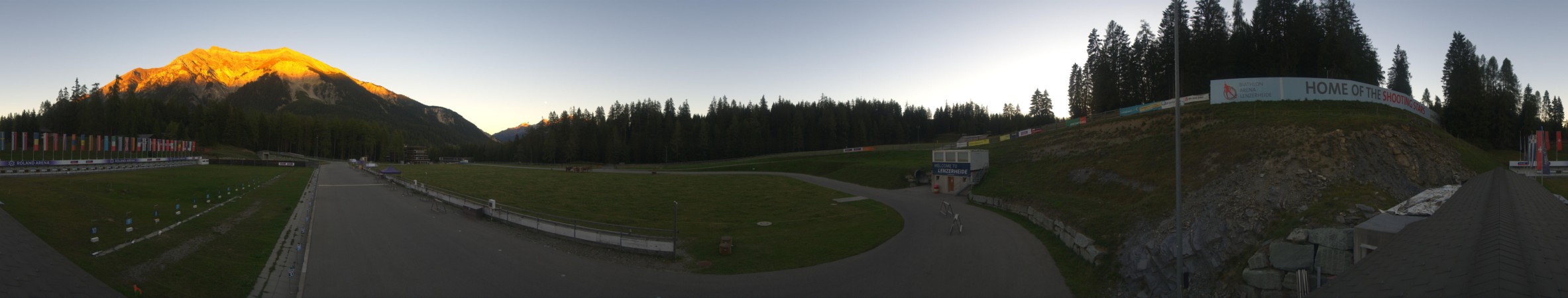 Biathlon Arena Lenzerheide AG Roland Biathlon Arena snow cam captured at 22 September 2026 at 7:18 pm GMT+2