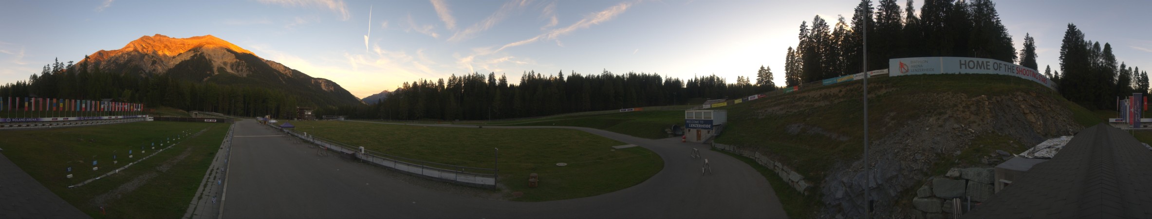 Biathlon Arena Lenzerheide AG Roland Biathlon Arena snow cam captured at 23 September 2026 at 7:19 pm GMT+2