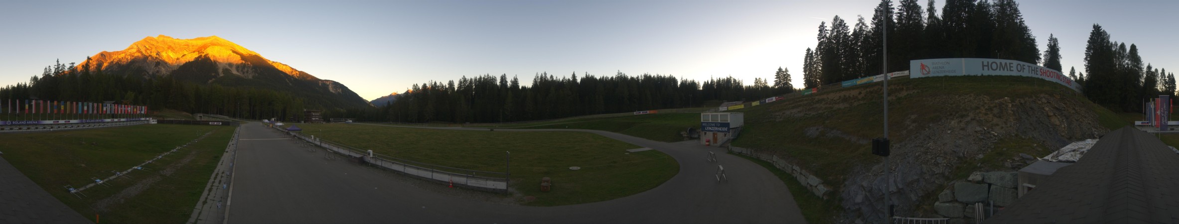 Biathlon Arena Lenzerheide AG Roland Biathlon Arena snow cam captured at 27 September 2026 at 7:11 pm GMT+2