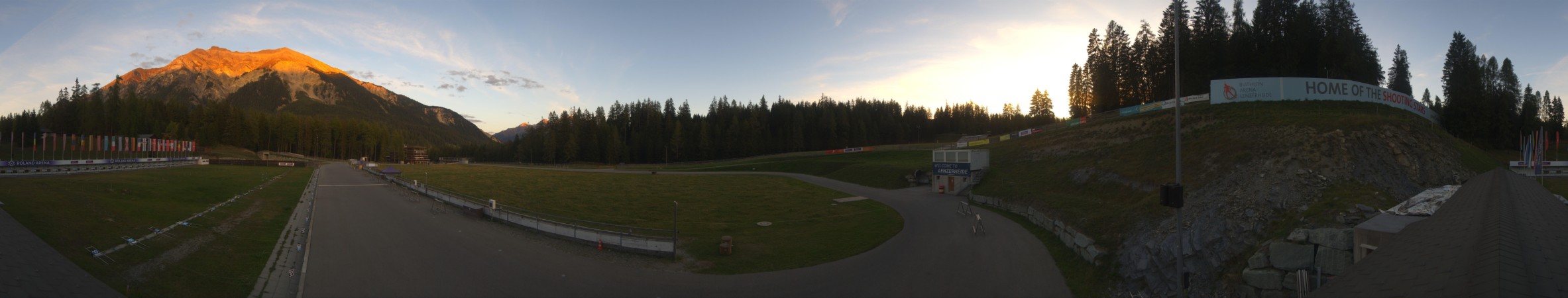 Biathlon Arena Lenzerheide AG Roland Biathlon Arena snow cam captured at 28 September 2026 at 7:19 pm GMT+2