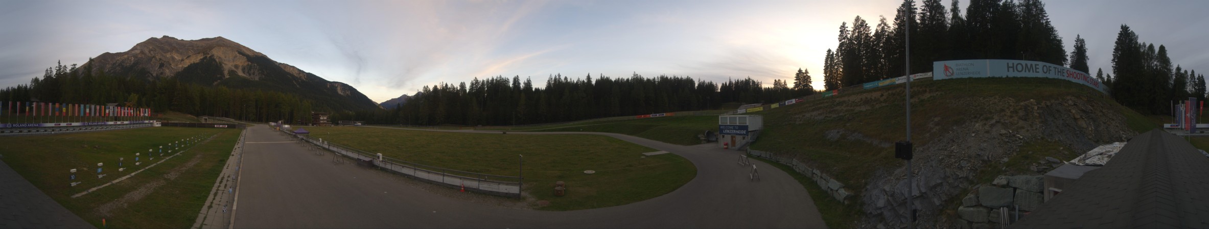 Biathlon Arena Lenzerheide AG Roland Biathlon Arena snow cam captured at 29 September 2026 at 7:08 pm GMT+2